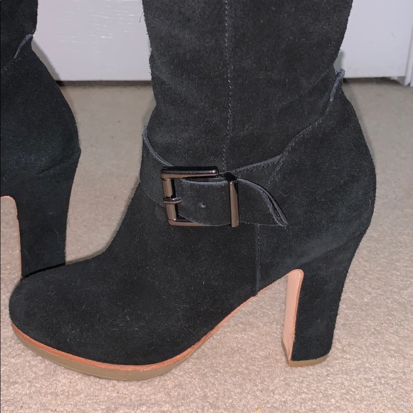 Tall Suede Boots with Heel - Picture 2 of 5